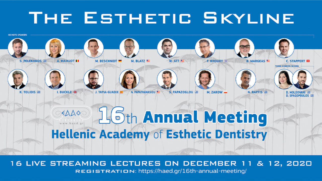 Αγγίζοντας τον ορίζοντα της Αισθητικής Οδοντιατρικής: 16o Eτήσιο Συνέδριο της EAAO, online.