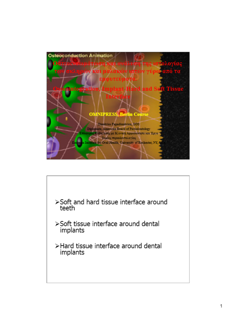 Implant-Hard and Soft Tissue Interface